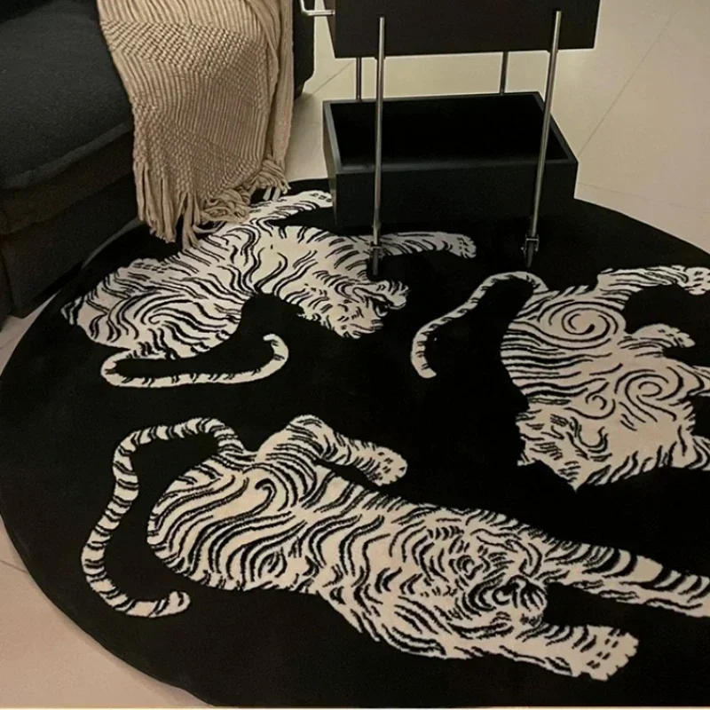 Tiger Stripes Decorate Living Room Carpet Art  Bedroom Bedside Soft Floor Mats Cloakroom Coffee Table Plush Rug Ковер Tapis 러그