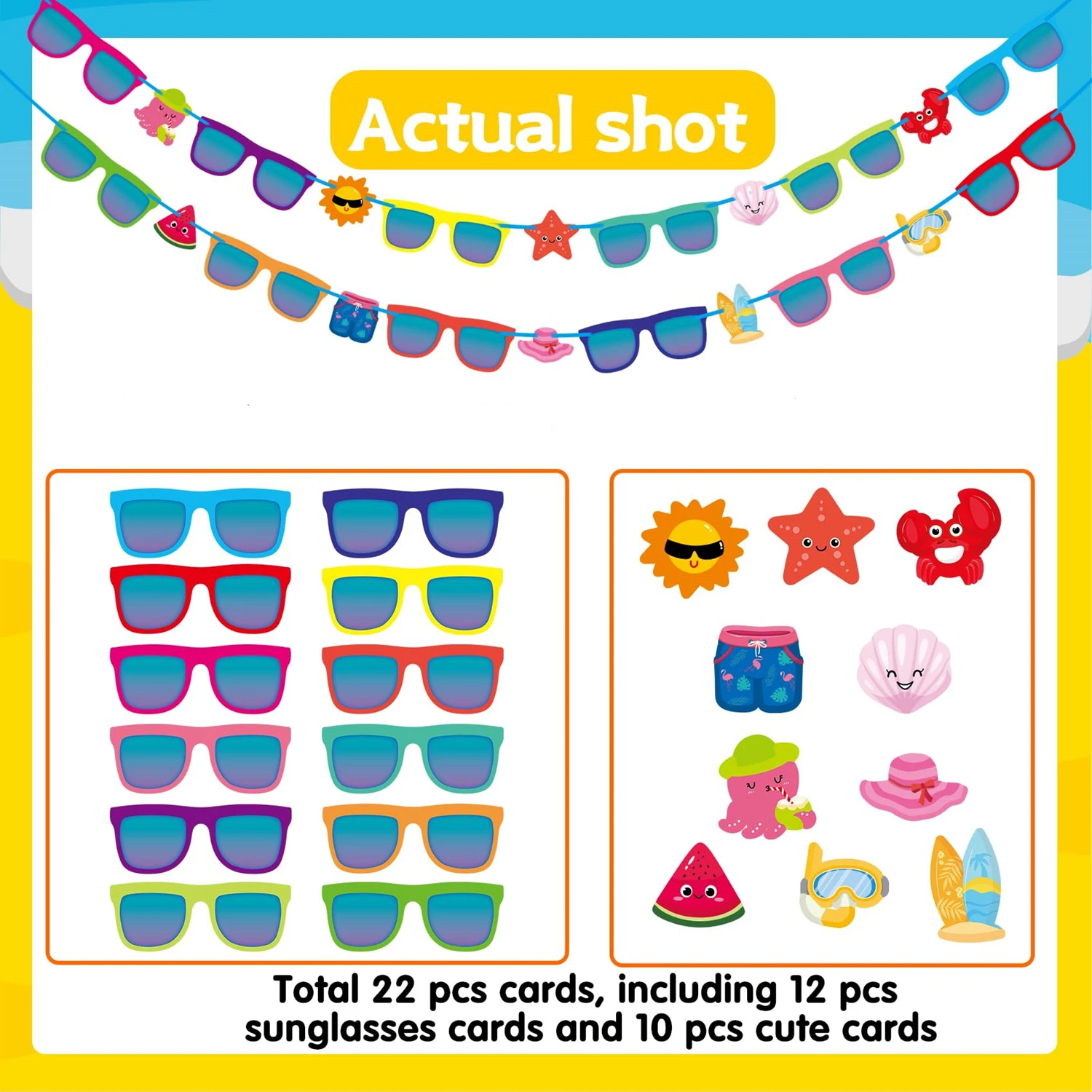 トロピカルパーティーサングラスバナー装飾、夏のハワイプール、 - Glow In The Dark Party Glasses のレビューと価格