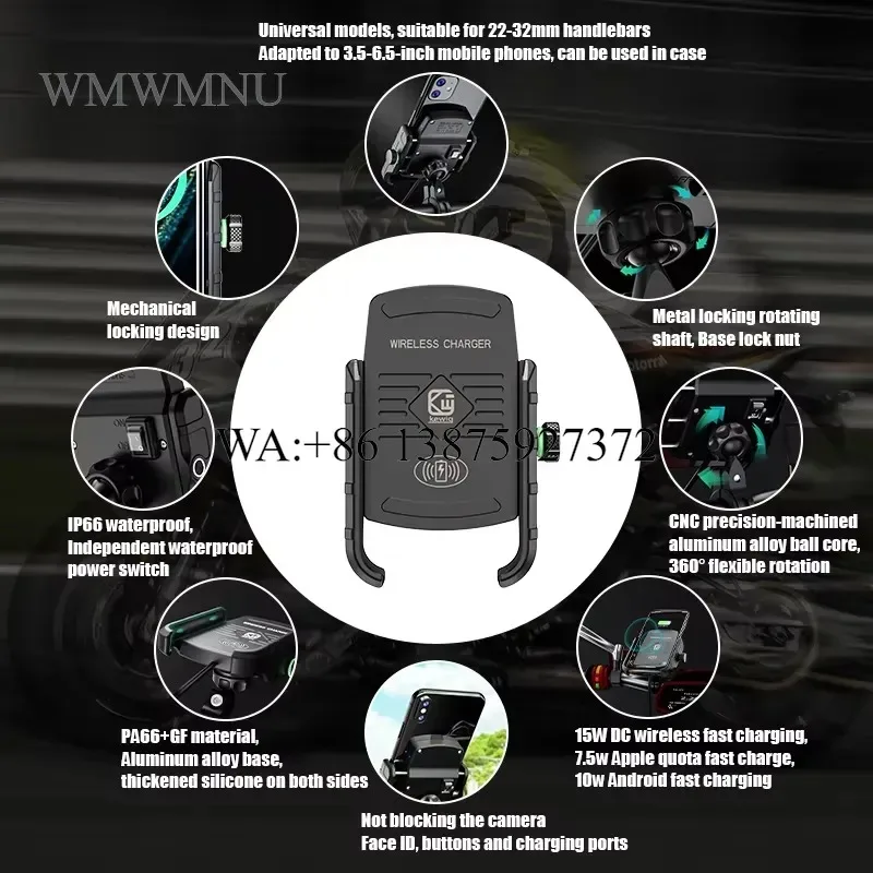 Wmwmnu Universal Stable Anti-Shake Mobile Phone Holder for Bikes Outdoor Sports Off-Road Riding Bicycle Motorcycle