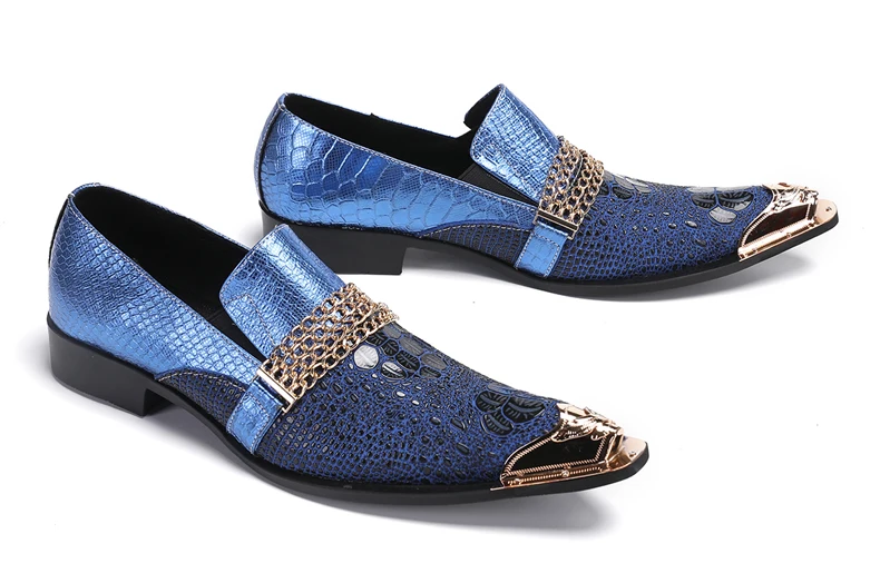 Herrenschuhe aus echtem Rindsleder mit Pythonmuster und Nadelverzierung für formelle Anlässe im Herbst, Modellausstellungen und geschäftliche Gelegenheiten. – Detail 20