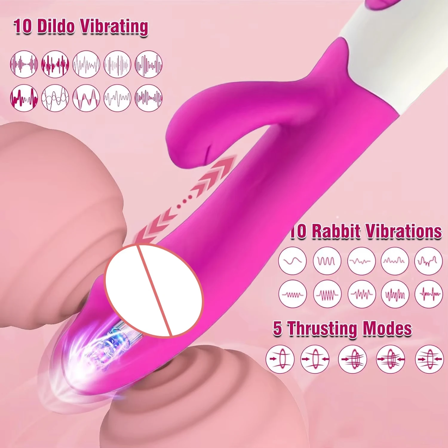Powerful Rabbit Vibrator for Women G-Spot Clitoris Stimulator Female Dildo Penetration Vagina Massage Masturbator Adult Sex Toy - Image 4