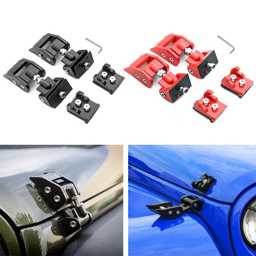 

2pcs Car Engine Hood Latch Lock Catch Cover Kits for Jeep Wrangler JK 2007-2018 JL JLU Gladiator JT 2018-2021 Auto Accessories