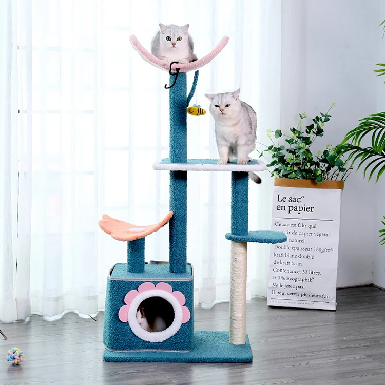 Cat Tree Tower House Cat Tree Apartment With Hammock For Kittens