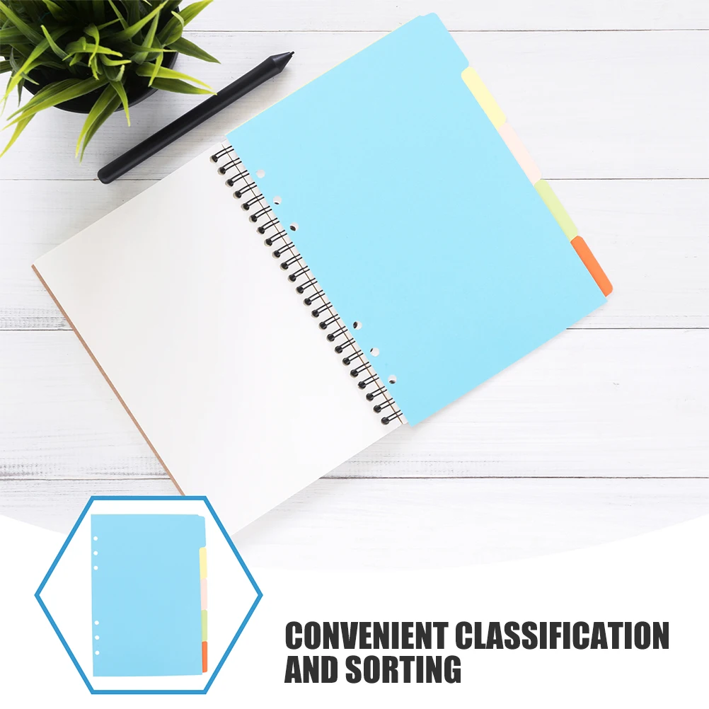 مجموعتان من فواصل علامات التبويب بمؤشر A5، إدراجات ملونة قابلة للفصل للمستندات المنظمة، ورق تصنيف سريع الوصول #4