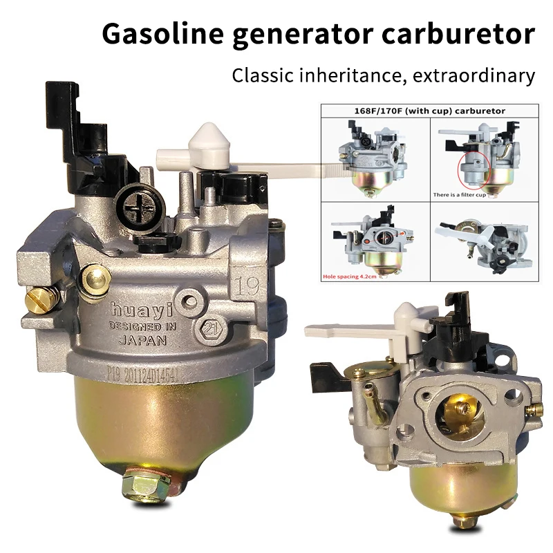 1 pieza de accesorios de carburador de coche de Motor plateado compatible con Motor para GX160 GX168F GX200 5.5HP 6.5HP + junta de tubo de combustible