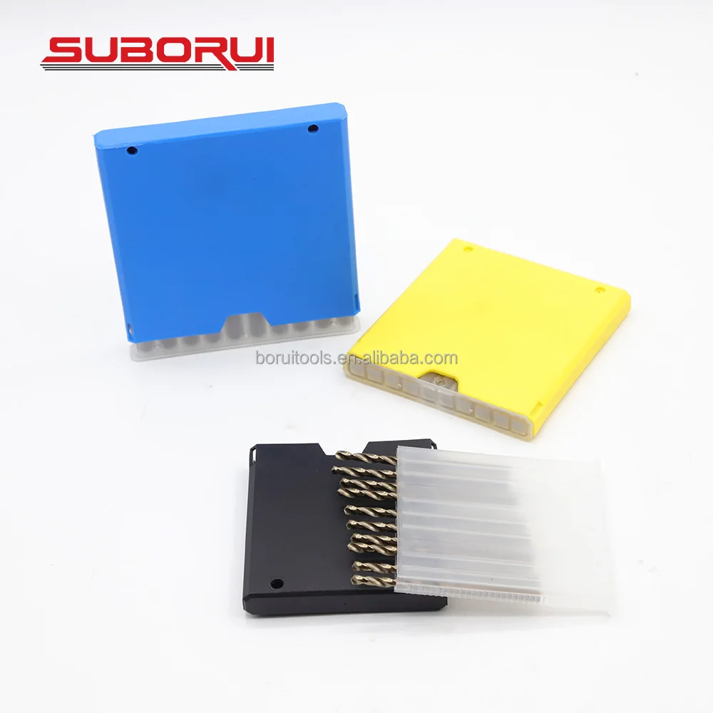 SUBORUI Customized 135 Degree Split Point M35 Co5% HSS Cobalt Jobber Length Twist Drill Bit Set for Stainless Steel Aluminum