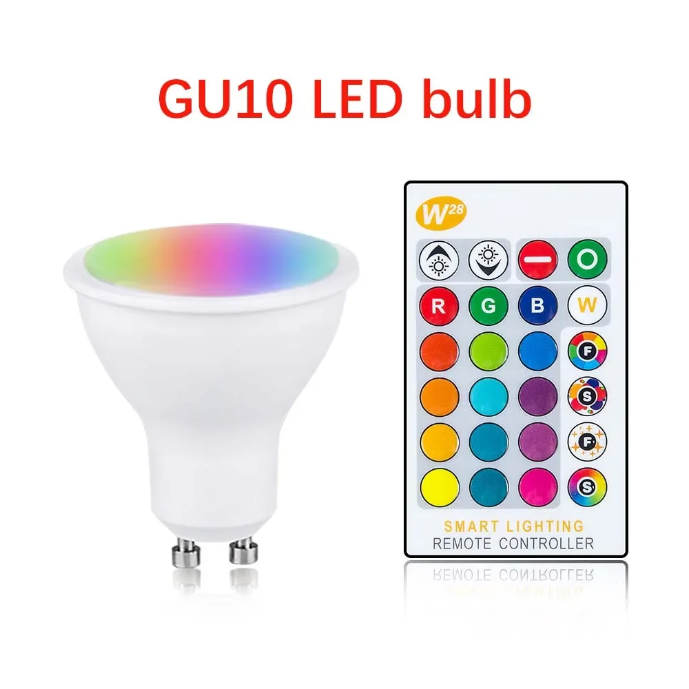 

AC 85-265V 10W GU10 LED Bulb with Remote Control 16 Colors RGB Spotlight Ambient Light Living Room Bedroom Decor Night Light