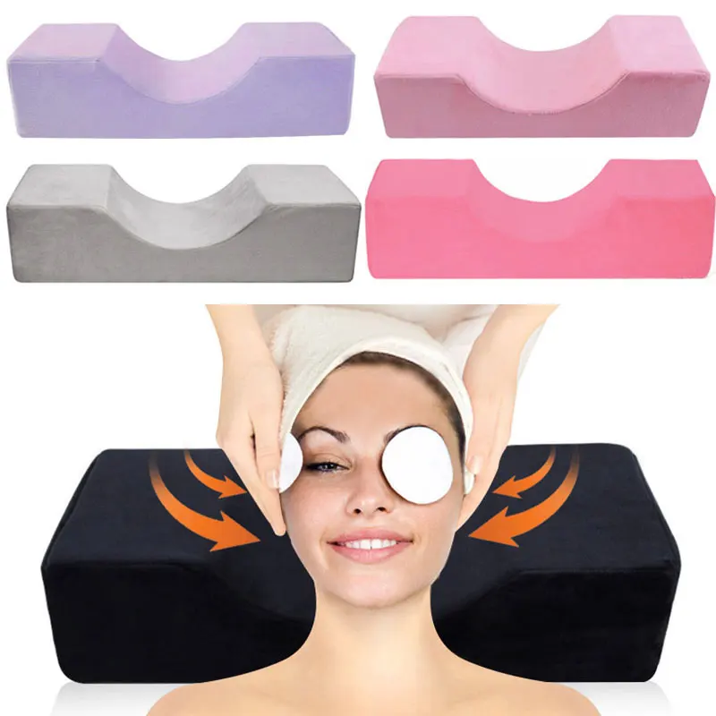 Lash Pillow Neck Support Soft Grafting Eyelashes Memory Foam Eyelash Extension Pillow With Pocket Makeup Salon Beauty Tool