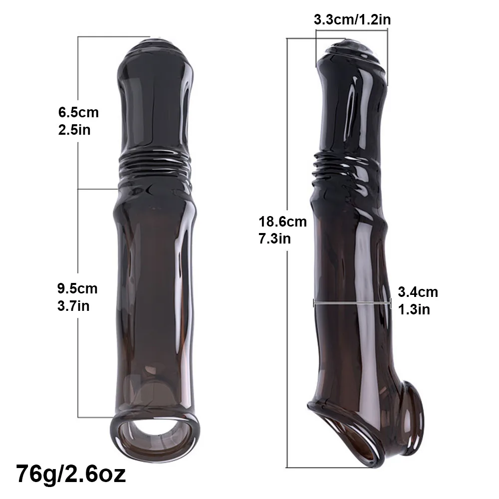 Reusable Penis Sleeves Condom Dick Extender Enlargement Anal Plug Sex Toys for Men Delayed Ejaculation Cock Rings Male Dildos