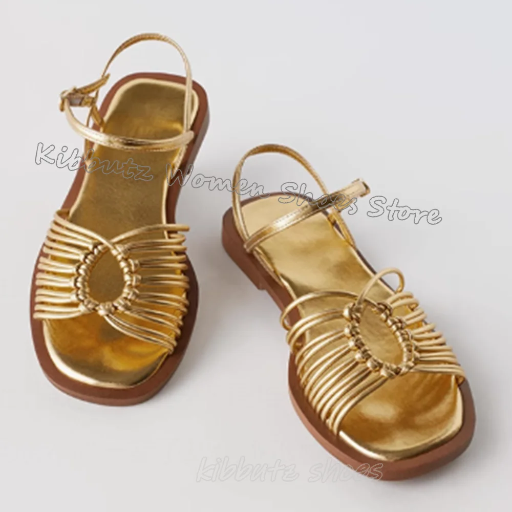 

Rome Sandals Cross Strap Summer Beach Slipper Fashion Novelty Elegant Concise Women Shoes New Flat With Solid Color Dress Party