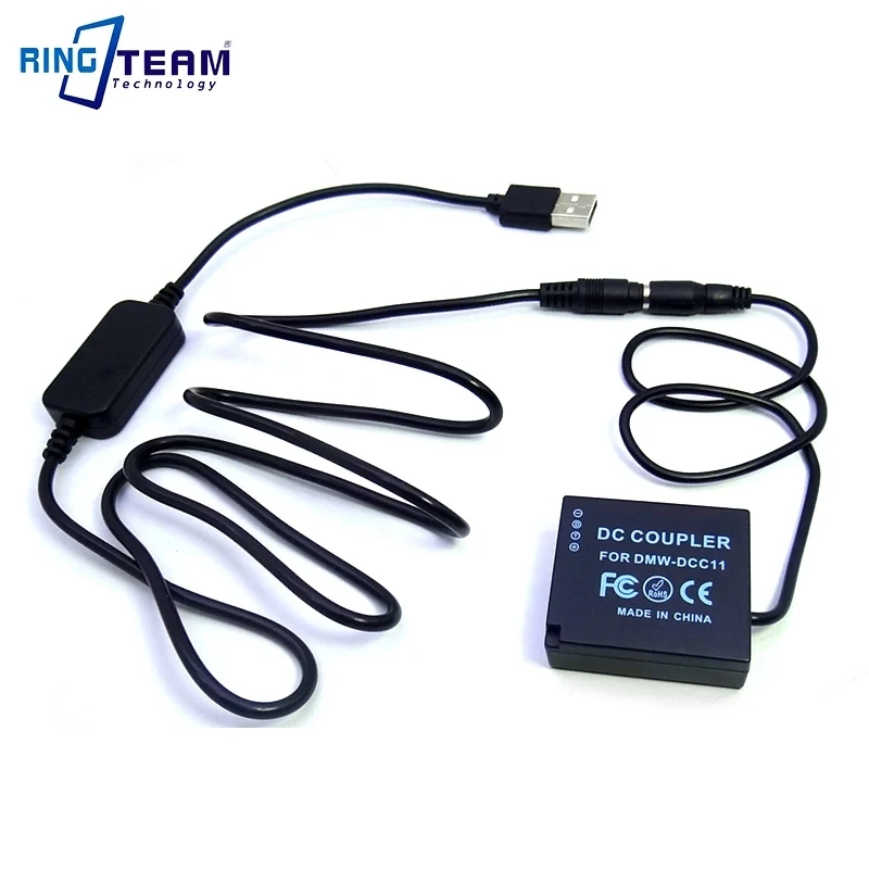 USB-кабель к стандартной муфте постоянного тока для камер Panasonic DMCGF6 DMCGF5 DMW-DCC11 GF3K GX7 S6 S6K GX80 GX85 BLG10