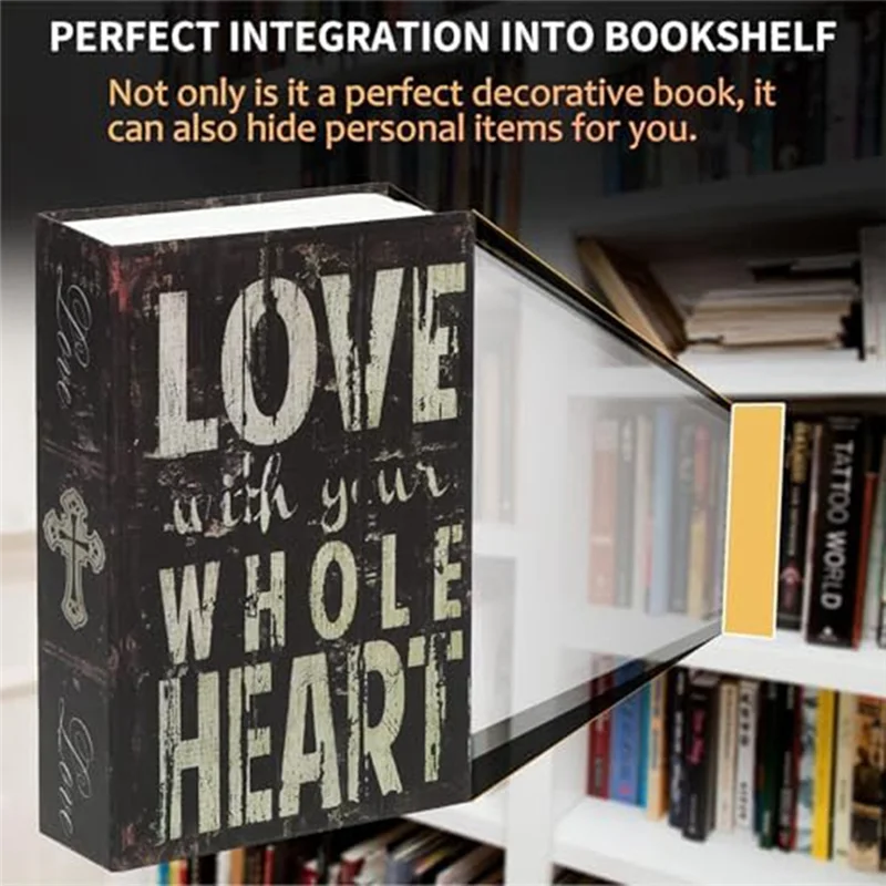 パスワードロック付き装飾ブックセーフティボックス、装飾用ヴィンテージフェイクブックセーフ、秘密転用ブック、B耐久性