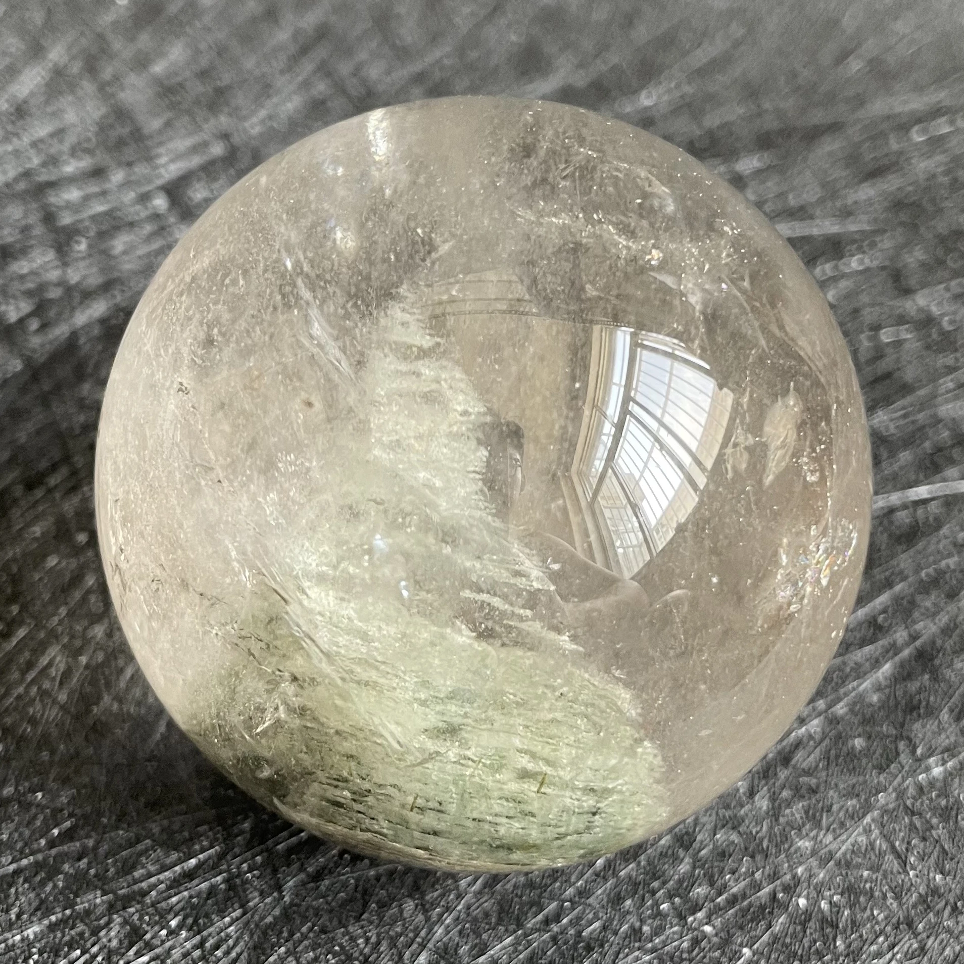 

293g Natural Green Phantom Quartz Sphere Decoration Polished Garden Quartz Crystal Ball Reiki Healing L234