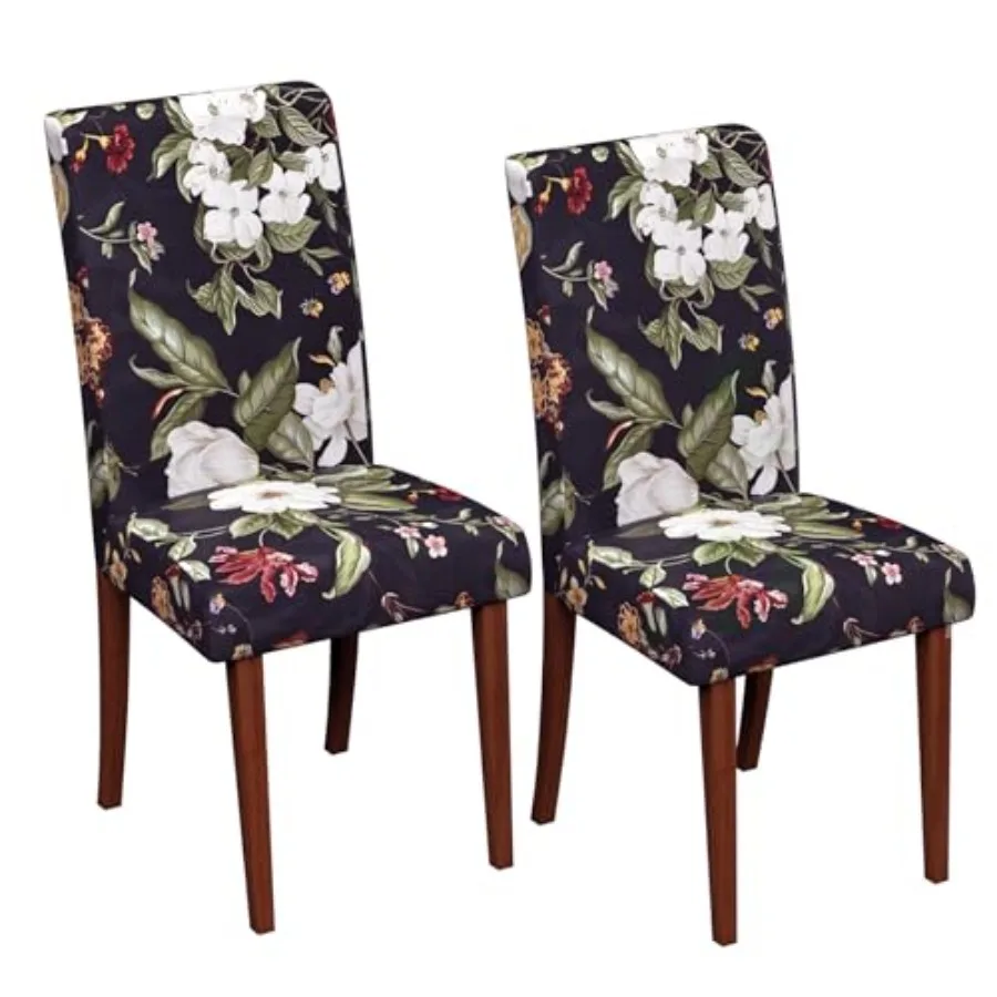 

Stretch Dining Chair Covers Set of 2, Floral Print Chair Covers, Soft Removable Washable, Pet Friendly Furniture Protector, Uni
