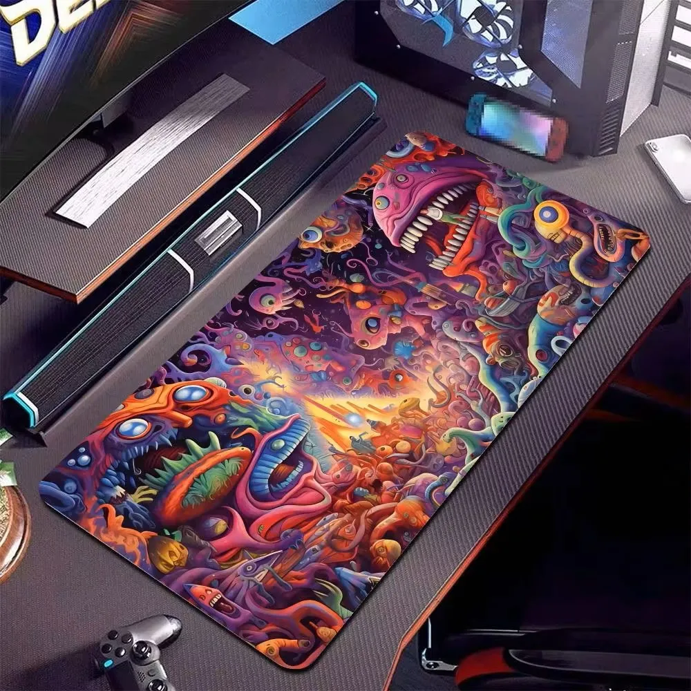 

Street Art XXL Mouse Pad Gaming Keyboard Pad Office Lock Edge Desk Pad Oversized Gaming Multicolor Computer Pad Rubber Mouse Pad