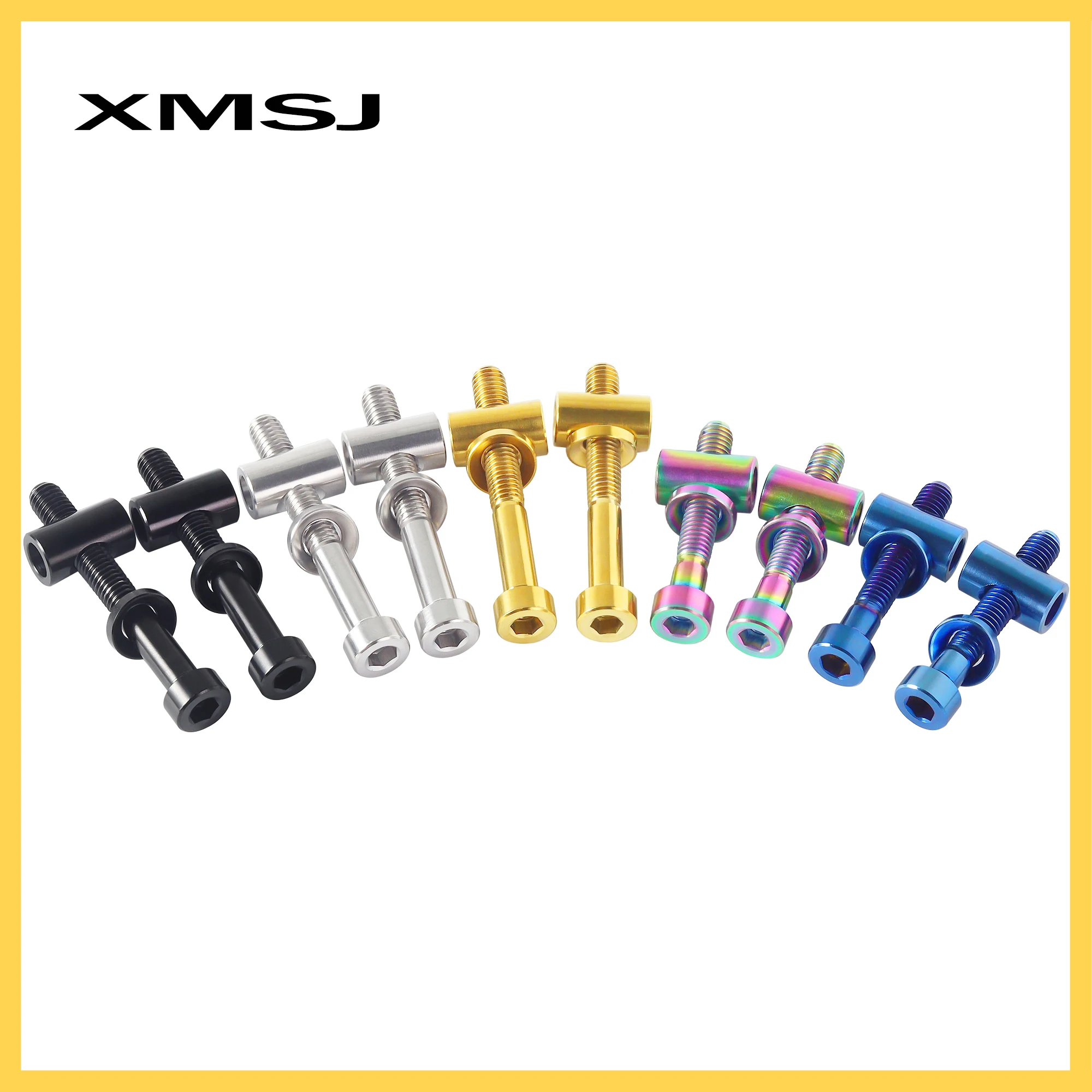 XMSJ Bicycle Seatpost Fixed Bolts M5 x 30 40mm TC4 Titanium MTB Road Bike Seatpost Saddle Fixed Screws Seat Rod Fixing Bolt