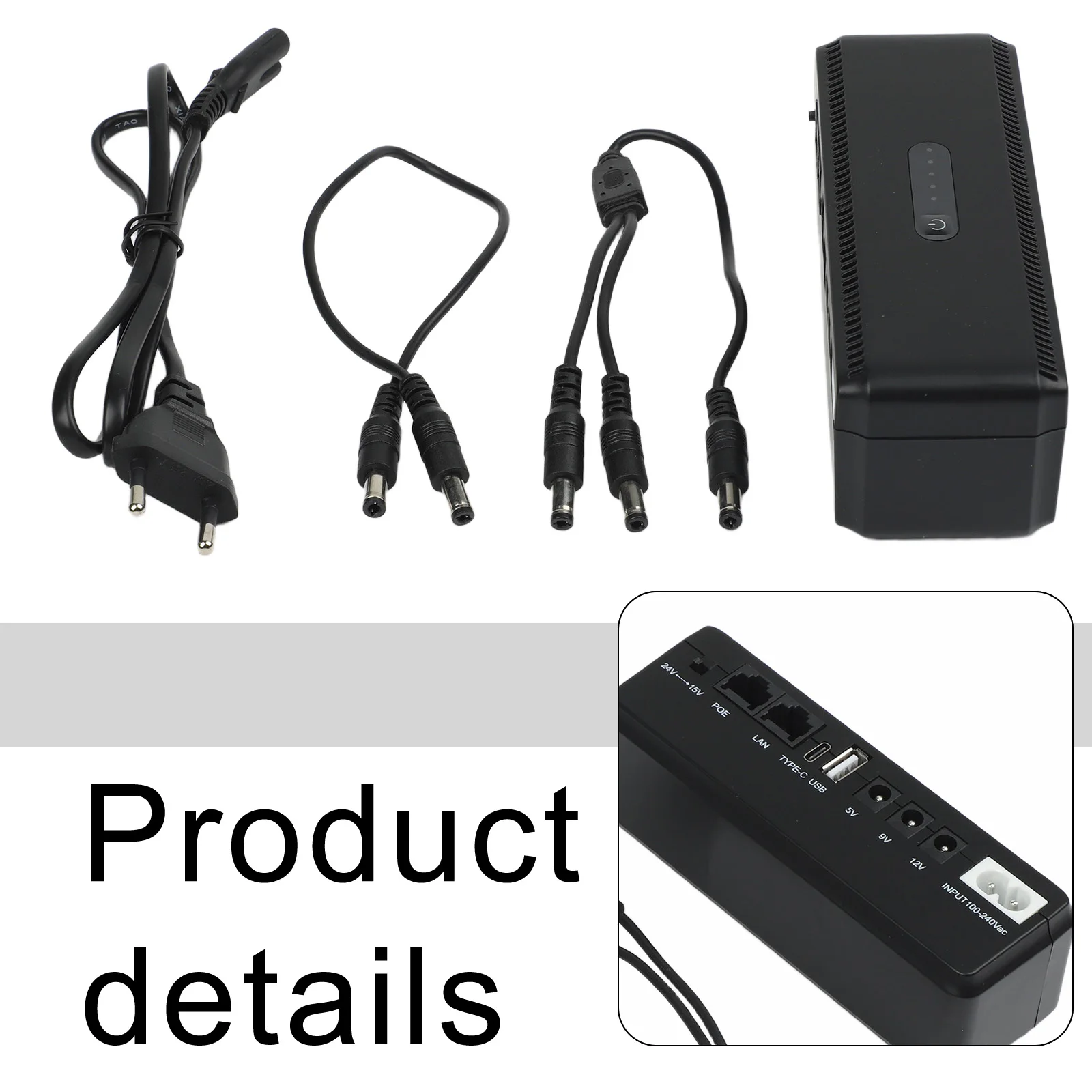 

1set Uninterruptible Power Supply AC 100-240V Input 50-60Hz For DC UPS Backup Battery 8800MAH Circuit Protection Spare Parts