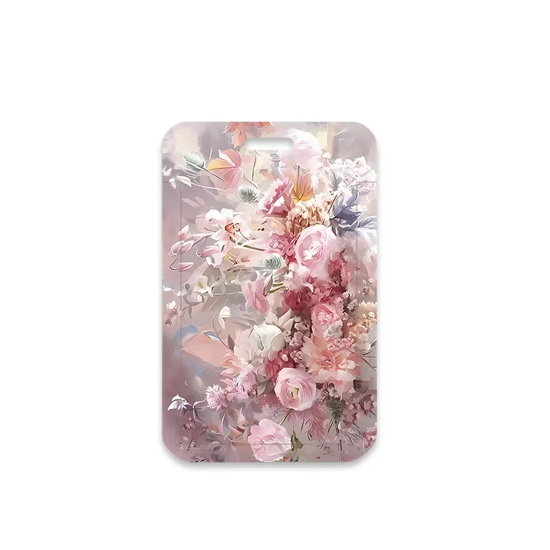 1Pc Aesthetic Van Gogh Oil Painting Flower Card Holder Student Bus Meal Card Protector Girls ID Card Kpop Photocard Hard Shell