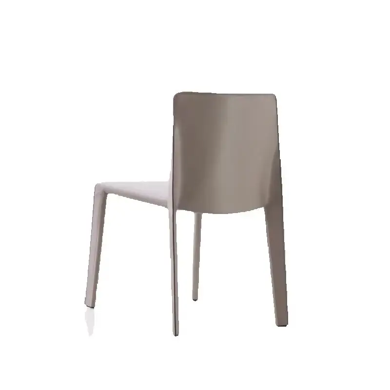 Minimalist Designer Saddle Leather Dining Chair Home Leisure Hard Leather Desk Chair Hotel Coffee Shop Restaurant Backrest Chair