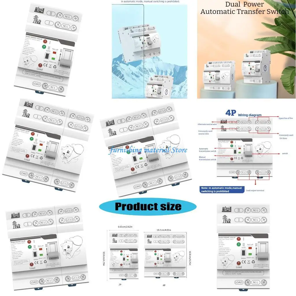Y5GD Double Power Automatic Transfer Switches 63A Haupt-Backup-Versorgungsschalter