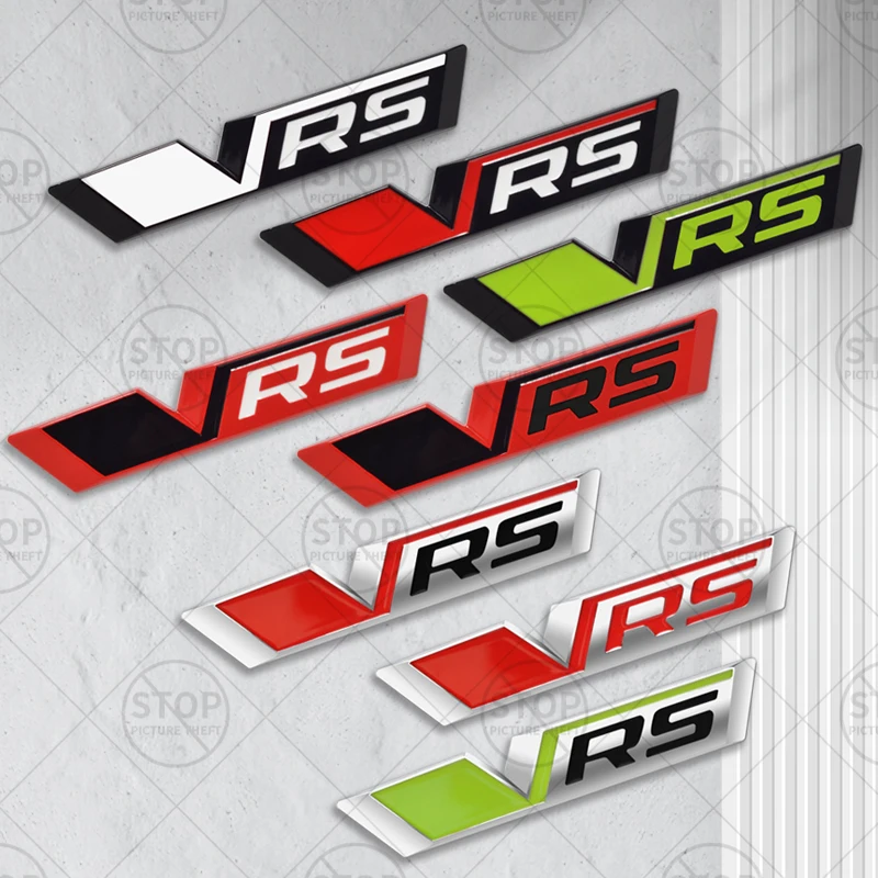 Pegatina de coche, nuevo logotipo VRS, calcomanía 3D, insignia lateral del cuerpo de la rejilla, emblema del maletero trasero para Octavia Combi Enyaq RS Rapid Kodiaq Karoq Elroq