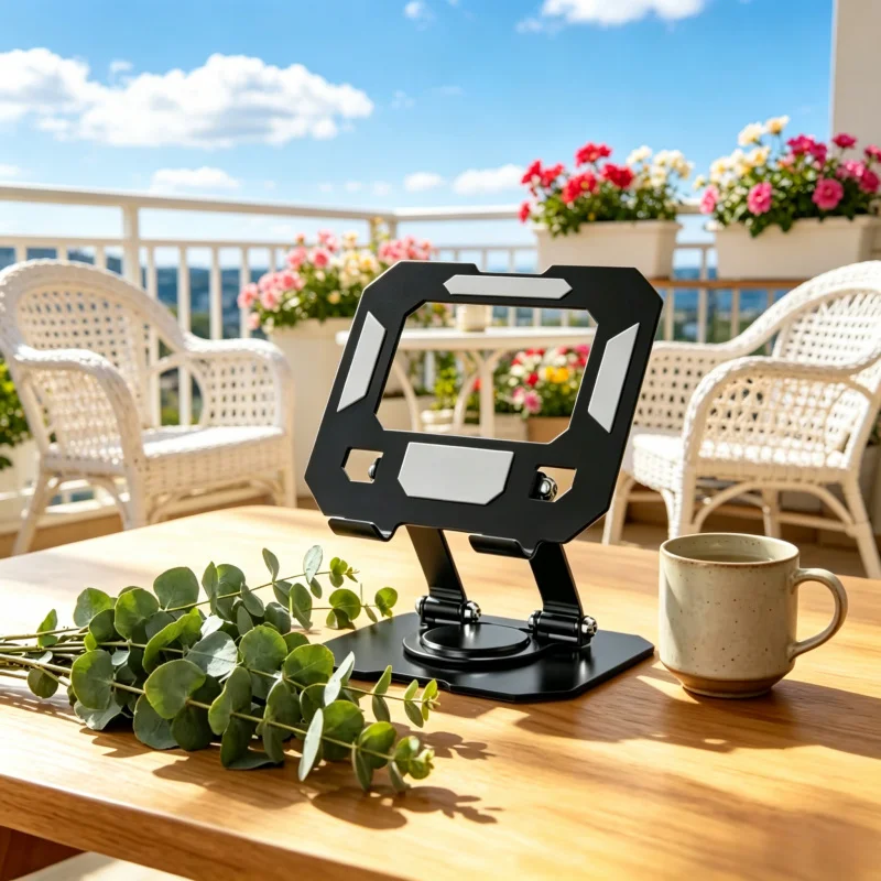 

2PCS Lightweight Foldable Alloy Tablet Mount, Multi-Angle Freely Rotating Heat Dissipation Stand, Anti-Slip Desktop Holder for O
