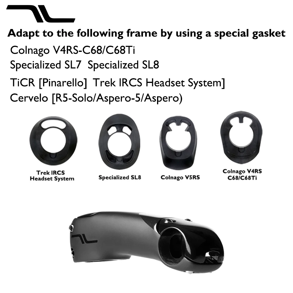 

SES Aero Full Carbon Fiber Road Bike Stem -7° Internal Cable Routing 80/90/100/110/120/130mm Lightweight Include Spacers & Mount