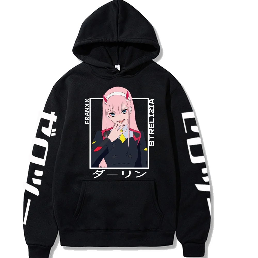 

Darling In The Franxx Anime Hoodie Zero Two Print Pullovers Long Sleeve Casual Solid Unisex Sweatshirts Sportswear Top Outfits