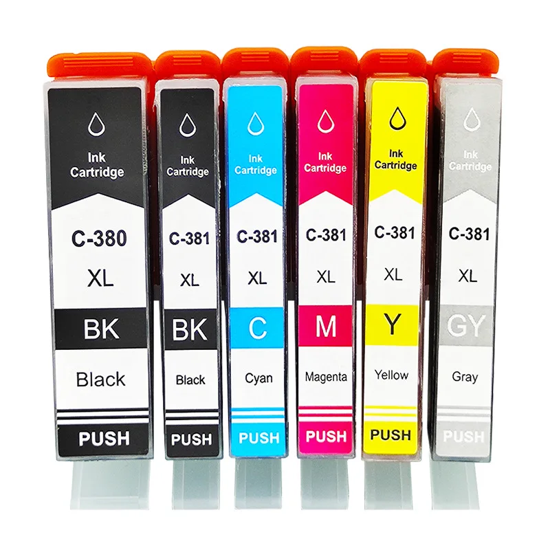 For Canon 380 381 BCI380 BCI381  ink cartridge For canon PIXUS TR703 TR7530 TR8530 TR8630 TS6130 TS6230 TS6330 TS7330 printer