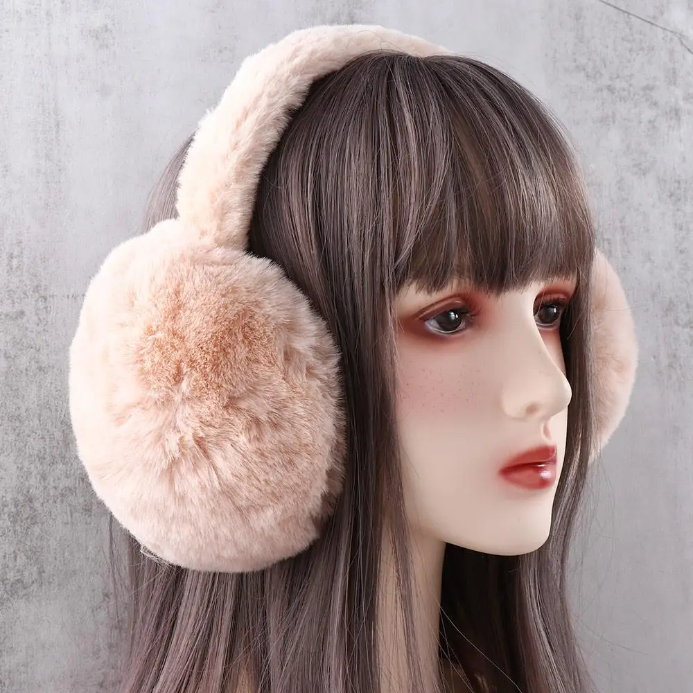 Bonito e confortável macio earflap manter mais quente feminino ao ar livre anti-vento earcap aquecedores de orelha de pelúcia dobrável capa de orelha