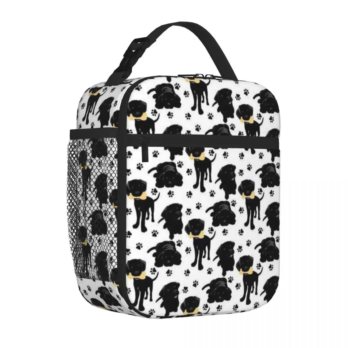 Bestselling Black Lab Puppies Insulated Inner Commuter Lunch Bag Daily Snack Storage Reusable Lunch Bag