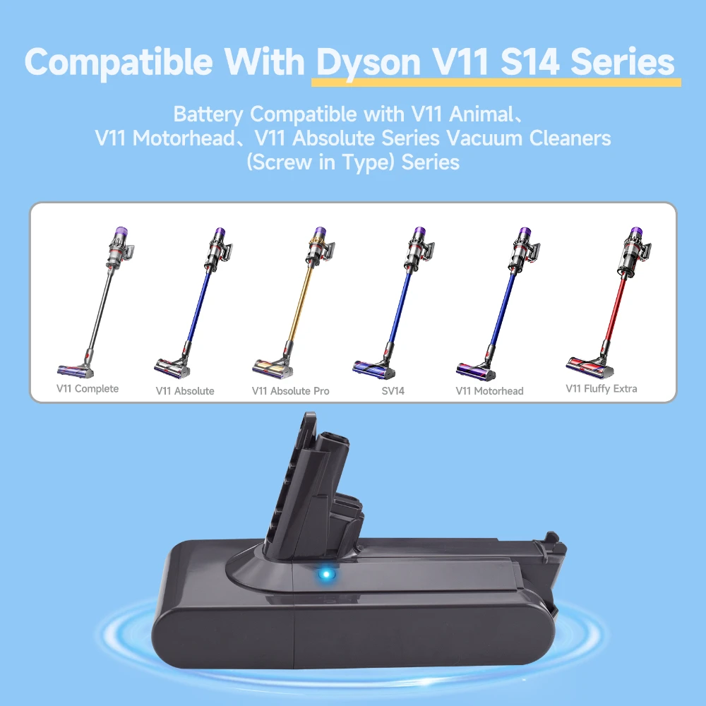 25.2V Li-ion Battery For Dyson V11 SV14 Vacuum Cleaners Fluffy V11 Absolute Animal Rechargeable Battery Absolute V11 Animal SV14