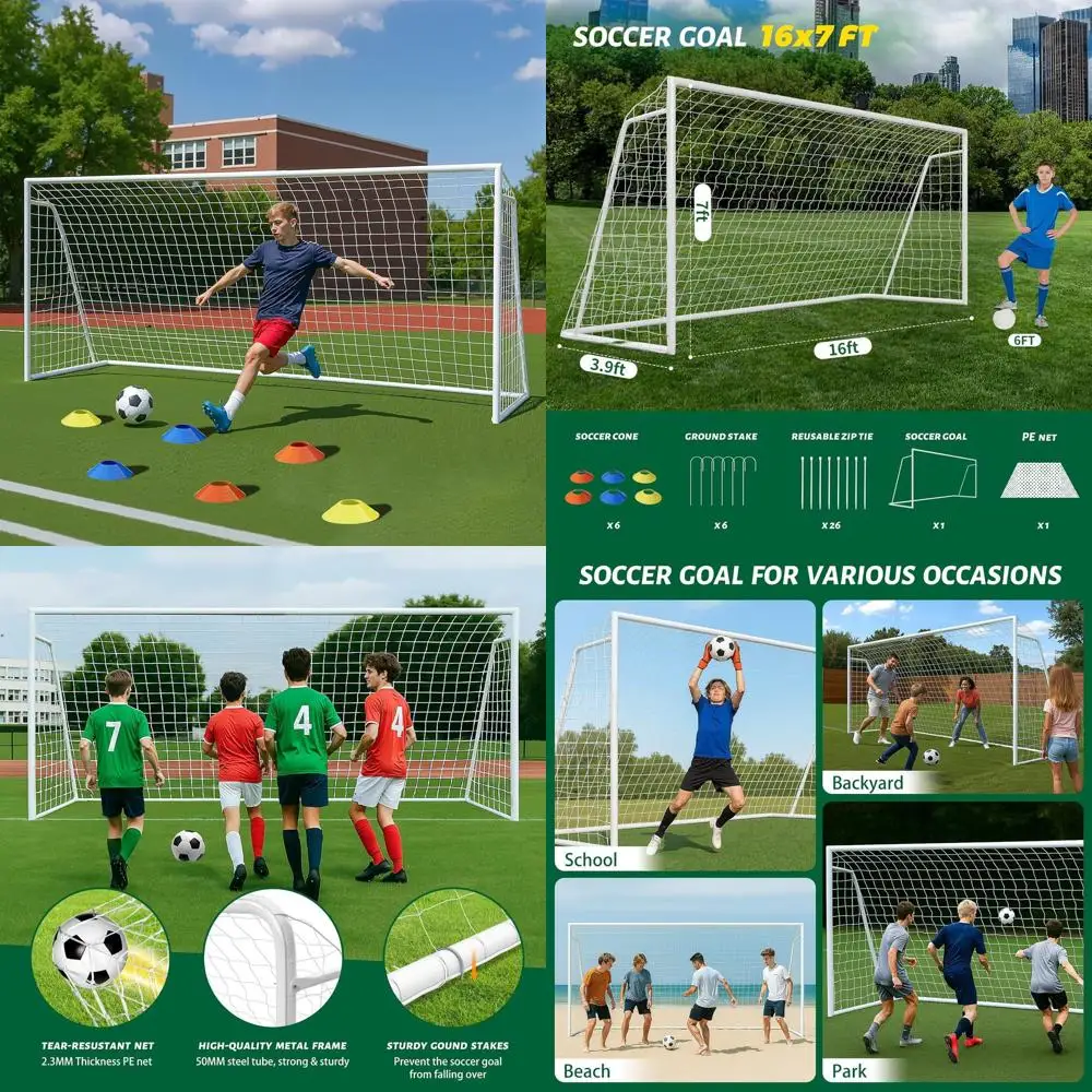 

Versatile Soccer Goals for All Ages - Metal Goals in Multiple Sizes for Indoor and Outdoor Play