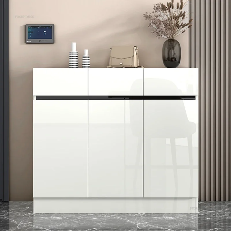 b11-Nordic Cabinets for Entrance Density Board Dust-proof Shoerack with Drawers Doors Light Luxury Shoe Rack for Apartments F