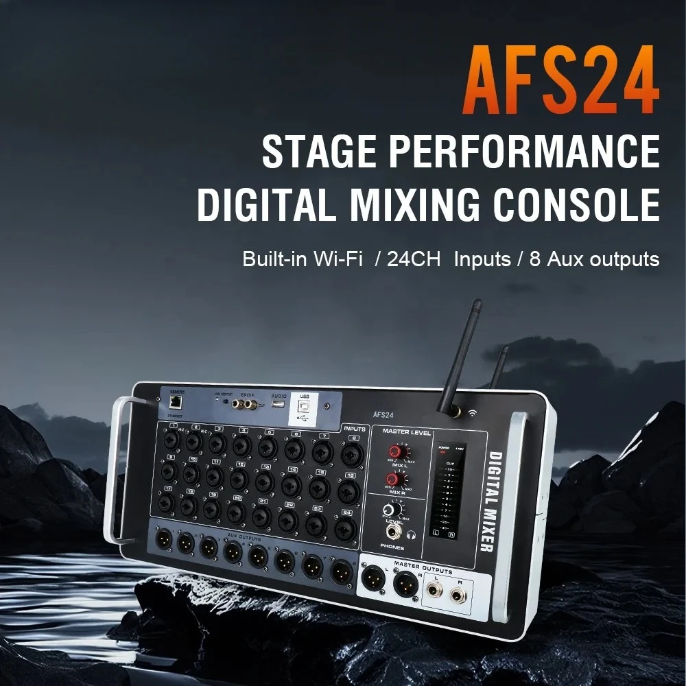 Professional 24-Channel Digital Rack Mixer Audio Mixer DSP Mixer with WIFI Recording Console