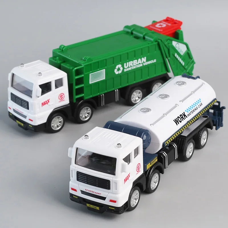 2026 New Simulated Garbage Classification Sanitation Vehicle Inertial Car Open Lid Trash Can Urban Transport Vehicle Model Toys
