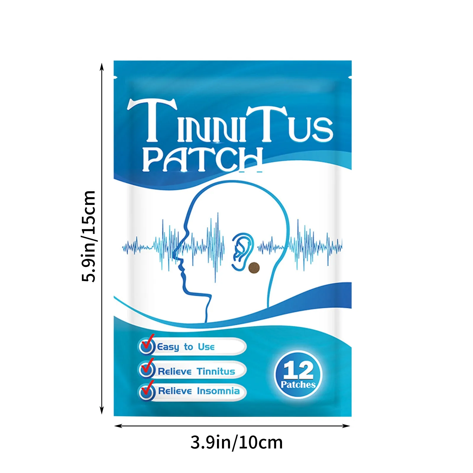 12Pcs Ear Tinnitus Treatment Patch Herbal Ringing Buzzing Relief Plaster Headache Hearing Loss Sticker Chinese Medicine Care