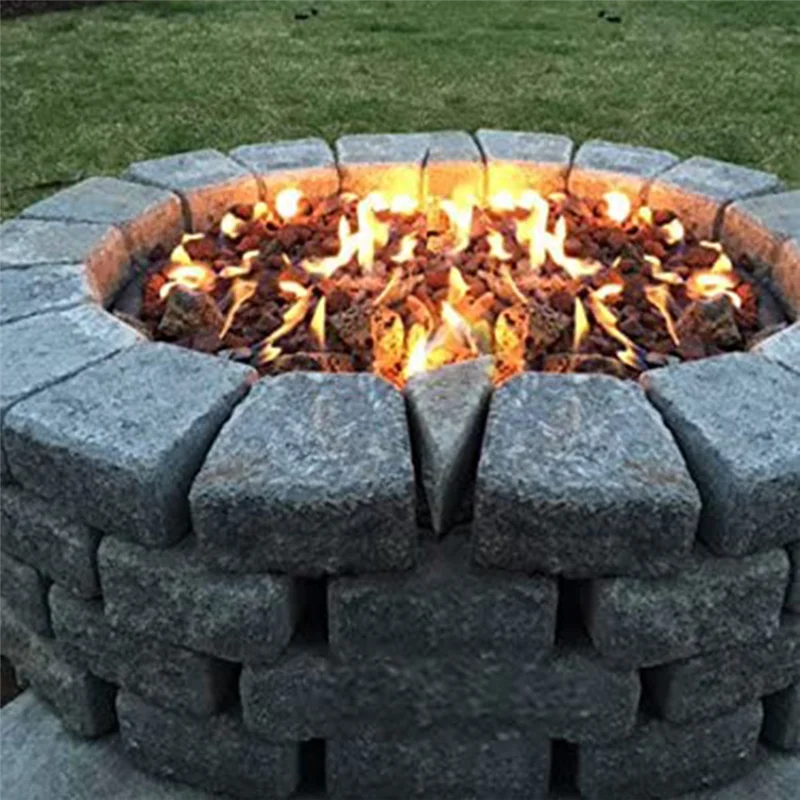 6 Inch Round Fire Pit Burner Ring for Natural Gas & Propane Fire Pit Fireplace Fire Pit Burner for Indoor & Outdoor-LITE