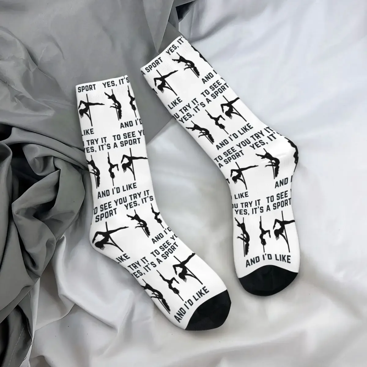 Sí, es un deporte-Calcetines DE DISEÑO DE Pole Dance, medias de alta calidad para todas las estaciones, calcetines largos para hombre y mujer, regalo de cumpleaños