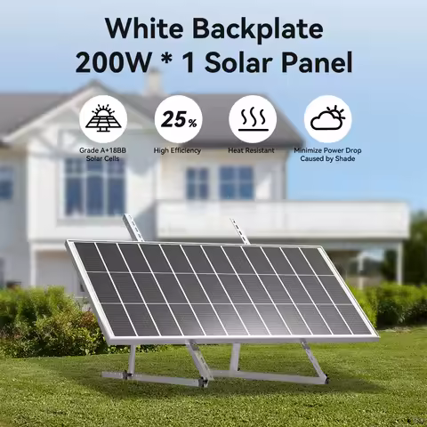 Rvpozwer 12.8V 200W 18BB N-Type Monocrystalline Solar Panel High Efficiency Cells Waterproof for Garden Roof Trailer Off Grid