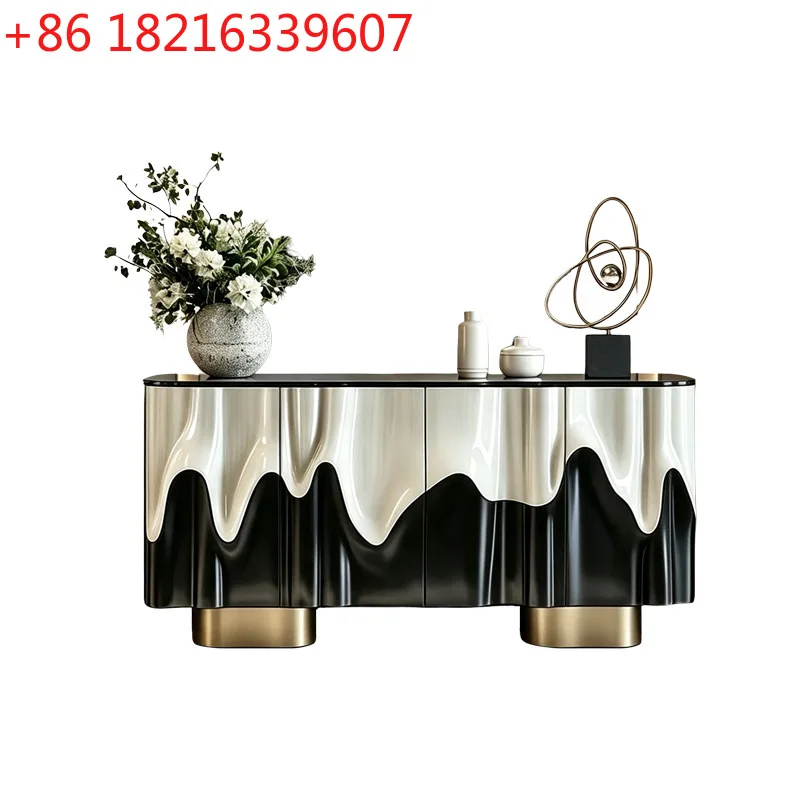 YAO Italian light luxury dining side cabinet entry living room decoration cabinet modern household villa high-end three