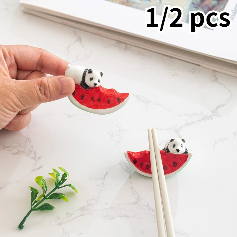 Chinese Style Chopstick Panda Chopstick Rest Cute Creative Ceramic Chopsticks Holder Stand Kitchen Supplies Tableware Utensil