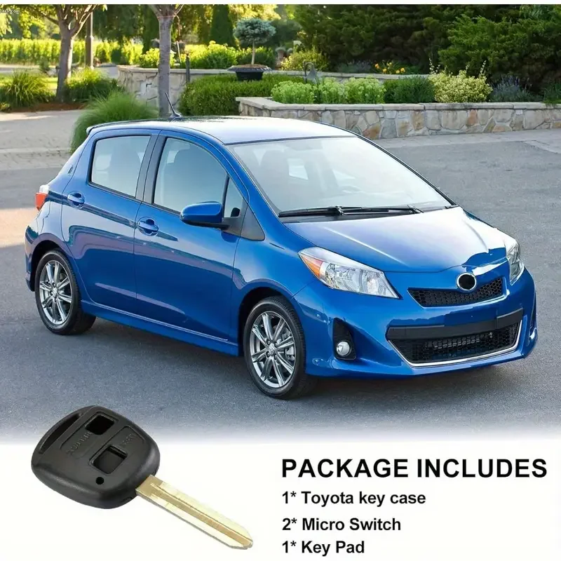 

2pcs Car Key Fob Case Shell Housing Rubber Pad Repair Set For Corolla Toyota Yaris Avis RAV4 Camry Eco Prado Car Accessories
