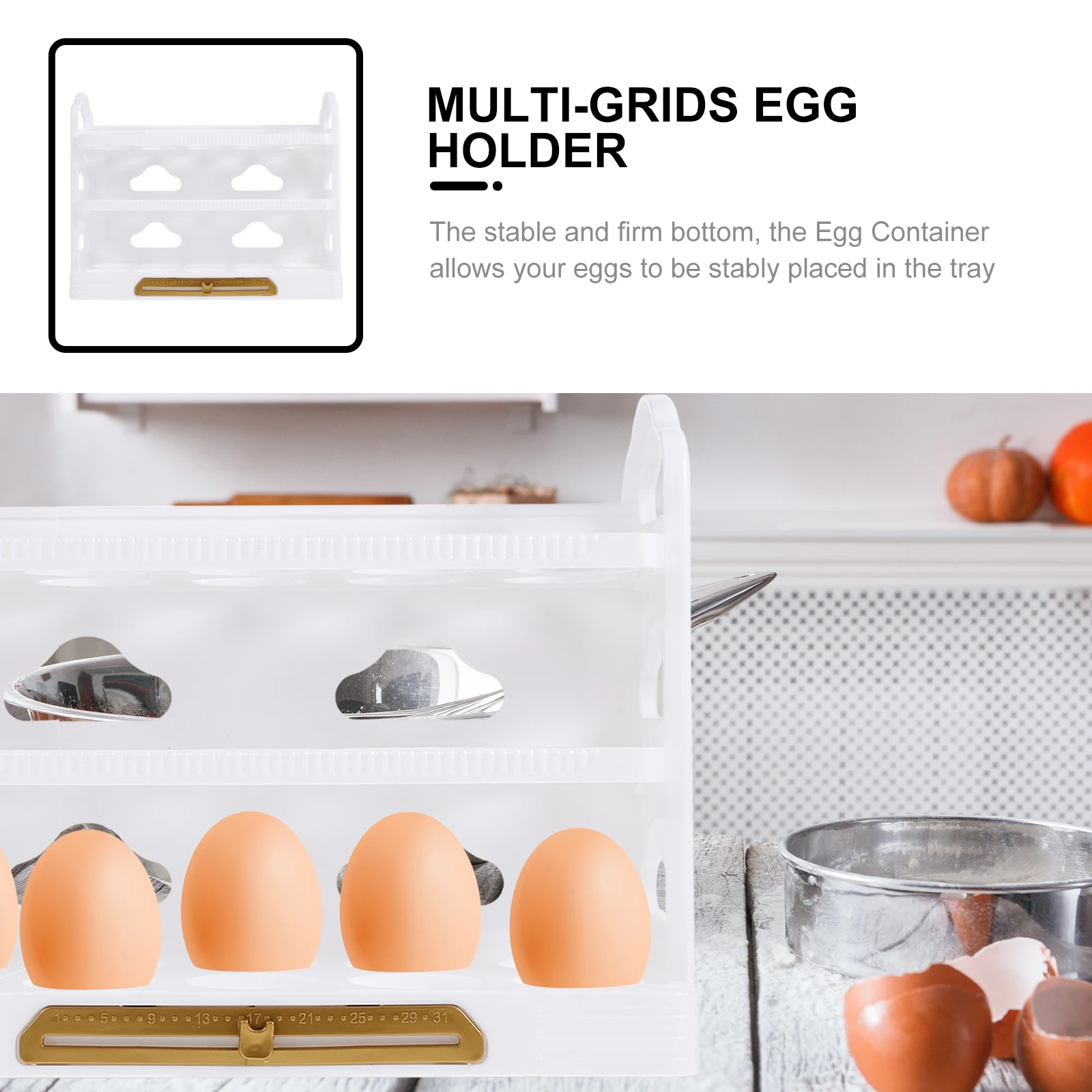 

Vertical Storage Box Multi-Grids Holder For Refrigerator Kitchen Organizer Container Deepened Troughs Large Capacity Separate