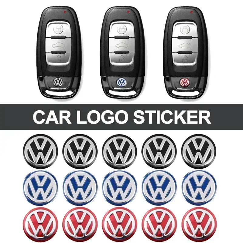 Car  For Volkswagen VW 14mm Car Remote Key Sticker Aluminum Emblem Decal For Volkswagen GTI Golf Polo Passat Tiguan Touareg Mago