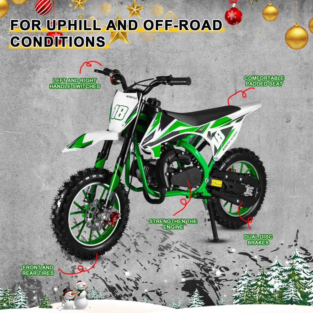 Small Off-Road High-Configuration Motorcycle 49CC Two-Stroke Orange Mini Mountain Bike Small Fuel-Powered Motorcycle