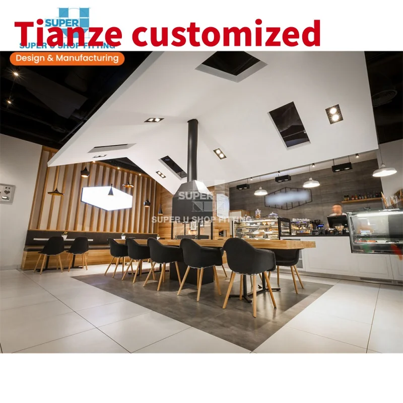 

(customized)Modern Retail Coffee Shops Design Coffee Custom Cafe Shop Furniture Supply Showroom Wood Coffee Design Shops