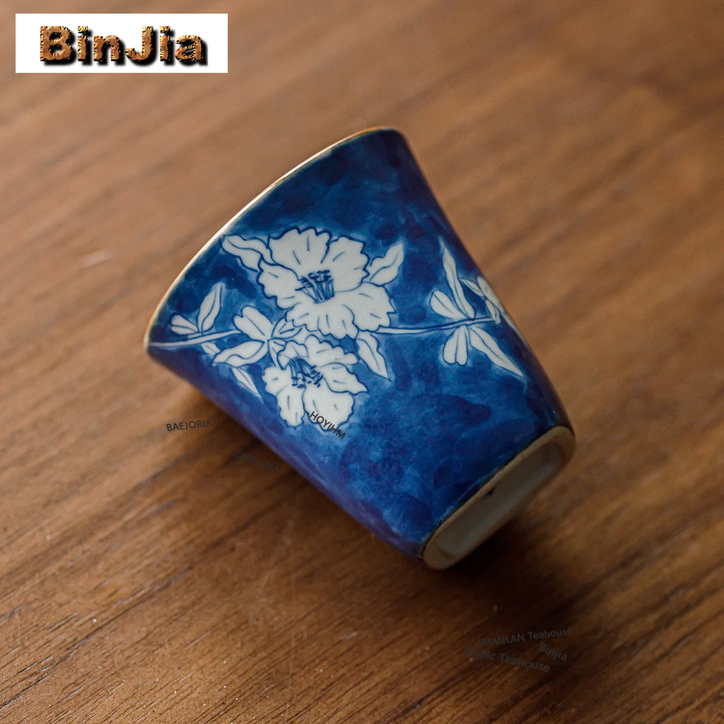 50ml Hand-painted Pomegranate Flower Teacup Retro Tea Bowl Mug Tea-tasting Smelling Cup Jianzhan Master Cups For Tea Ornaments