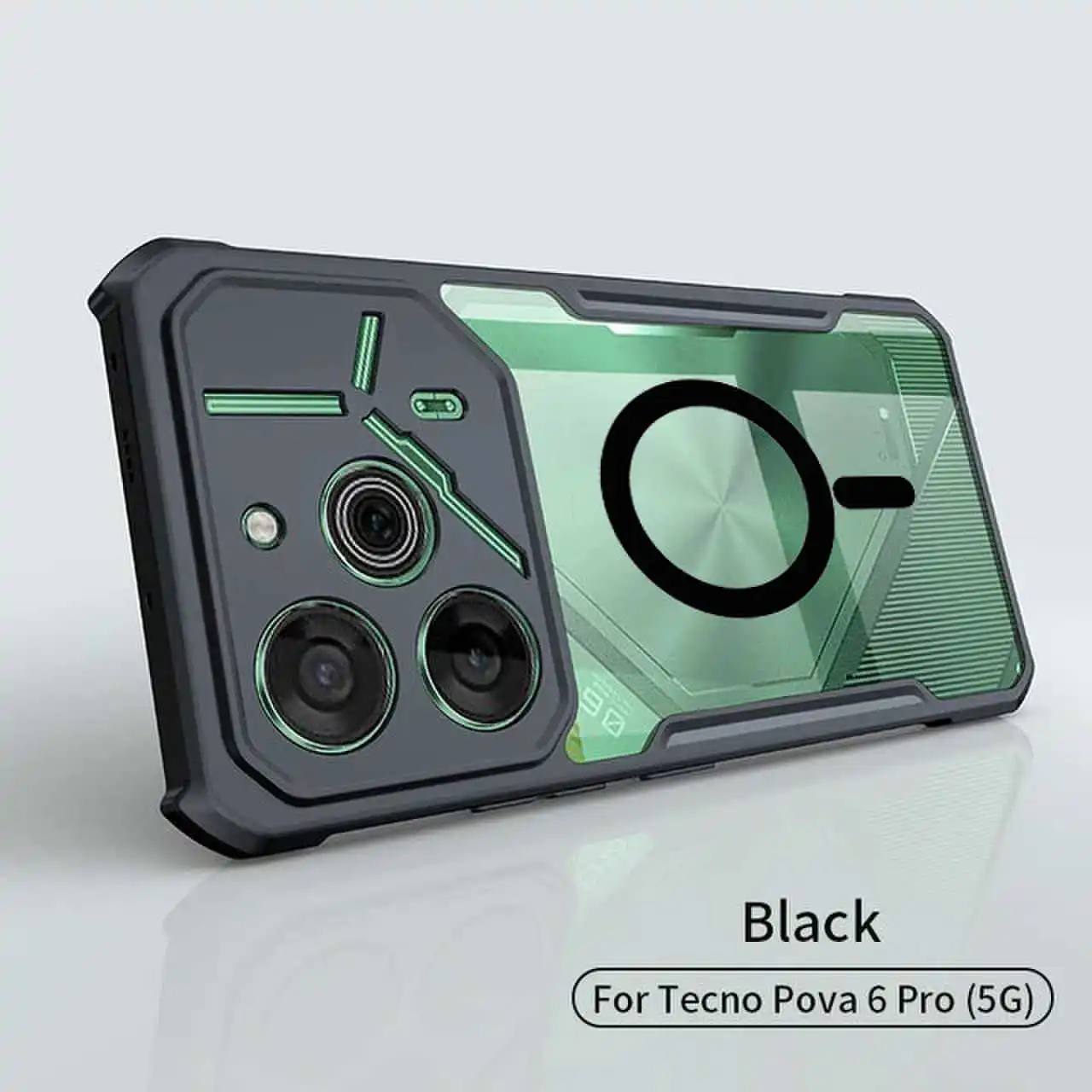Casing ponsel transparan untuk Tecno Pova 6 5 4 Pro Neo 3 2 Li7 Li9 casing akrilik pencegahan jatuh Shock
