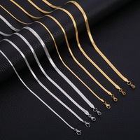 HONGTONG Blade Chain Necklace For Women Man Fashion Stainless Steel Gold Color Silver Color 2/3/4/5MM 45/50/55/60CM Choker Gift